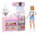 Zestaw z lalką baristką barbie kawiarnia