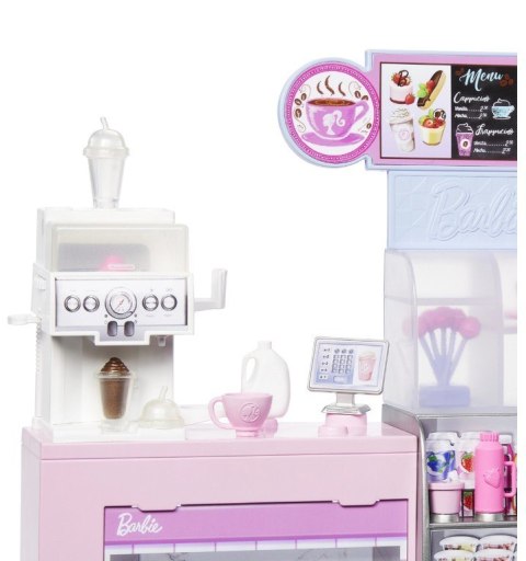 Zestaw z lalką baristką barbie kawiarnia Zestaw z lalką baristką barbie kawiarnia