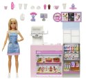 Zestaw z lalką baristką barbie kawiarnia