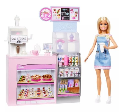 Zestaw z lalką baristką barbie kawiarnia Zestaw z lalką baristką barbie kawiarnia