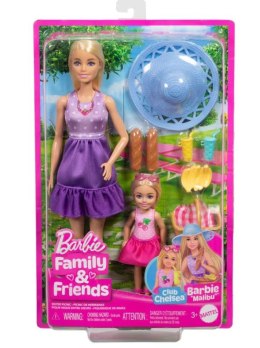 Lalka barbie rodzina i przyjaciele siostry na pikniku