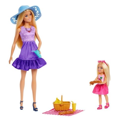 Lalka barbie rodzina i przyjaciele siostry na pikniku Lalka barbie rodzina i przyjaciele siostry na pikniku