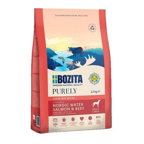 BOZITA Purely łosoś i wołowina karma bezzbożowa dorosłe psy duże rasy 2,5 kg BOZITA Purely łosoś i wołowina karma bezzbożowa dorosłe psy duże rasy 2,5 kg