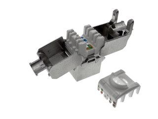 Gniazdo keystone, RJ45, beznarzędziowe, ekranowane, kat. 6A, Q-LANTEC