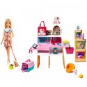 Zestaw z lalką barbie sklepik-salon dla zwierzaków