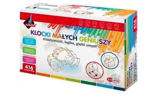 Klocki małych geniuszy - słomki midi 416 elementów Klocki małych geniuszy - słomki midi 416 elementów