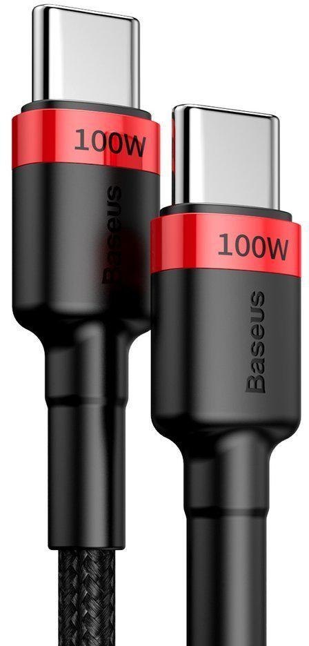 KABEL USB-C / USB-C Baseus Cafule CATKLF-AL91 200cm 100W 5A PD 2.0 QC 3.0 CZARNY W OPLOCIE KABEL USB-C / USB-C Baseus Cafule CATKLF-AL91 200cm 100W 5A PD 2.0 QC 3.0 CZARNY W OPLOCIE