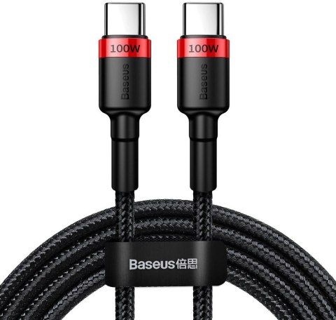 KABEL USB-C / USB-C Baseus Cafule CATKLF-AL91 200cm 100W 5A PD 2.0 QC 3.0 CZARNY W OPLOCIE KABEL USB-C / USB-C Baseus Cafule CATKLF-AL91 200cm 100W 5A PD 2.0 QC 3.0 CZARNY W OPLOCIE