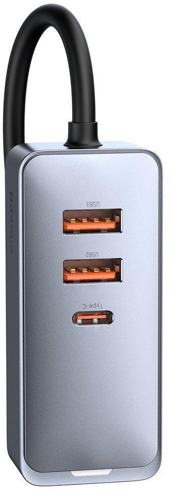 ŁADOWARKA SAMOCHODOWA NA PRZEWODZIE Baseus Share Together 120W 3A 3x USB-A 1x USB-C PD 20W QC 3.0 ŁADOWARKA SAMOCHODOWA NA PRZEWODZIE Baseus Share Together 120W 3A 3x USB-A 1x USB-C PD 20W QC 3.0