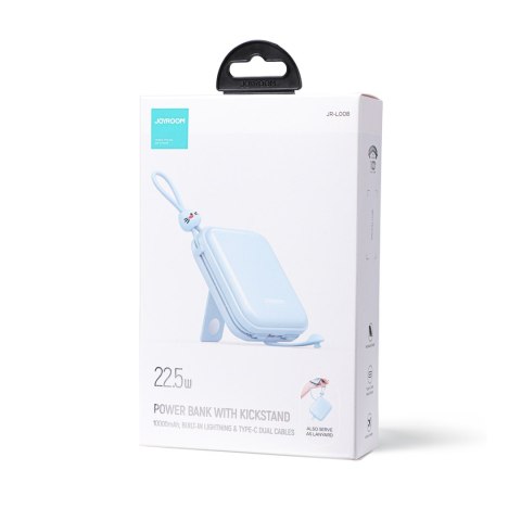 Powerbank Joyroom Cutie Series JR-L008 10000mAh 22.5W PD QC z kablami 1x USB-A 1x USB-C niebieski Powerbank Joyroom Cutie Series JR-L008 10000mAh 22.5W PD QC z kablami 1x USB-A 1x USB-C niebieski