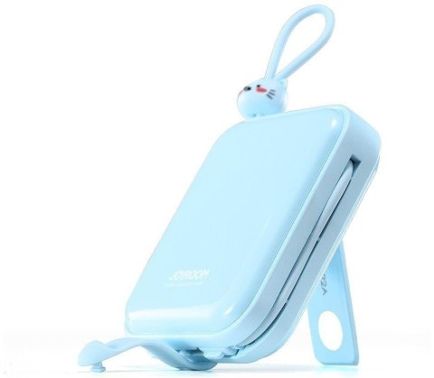 Powerbank Joyroom Cutie Series JR-L008 10000mAh 22.5W PD QC z kablami 1x USB-A 1x USB-C niebieski Powerbank Joyroom Cutie Series JR-L008 10000mAh 22.5W PD QC z kablami 1x USB-A 1x USB-C niebieski