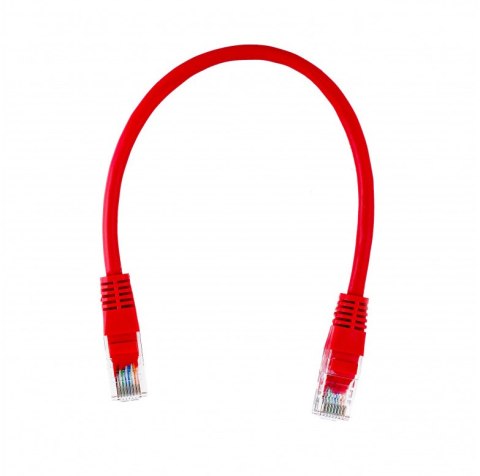 PATCHCORD U/UTP KAT.5E 0,25m CZERWONY PATCHCORD U/UTP KAT.5E 0,25m CZERWONY