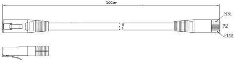 PATCHCORD U/UTP KAT.6 1m SZARY PATCHCORD U/UTP KAT.6 1m SZARY
