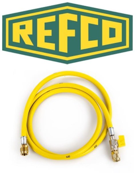 Wąż serwisowy z zaworem odcinającym REFCO CA-CL-60-Y (150 cm / 1/4" x 1/4") Wąż serwisowy z zaworem odcinającym REFCO CA-CL-60-Y (150 cm / 1/4" x 1/4")