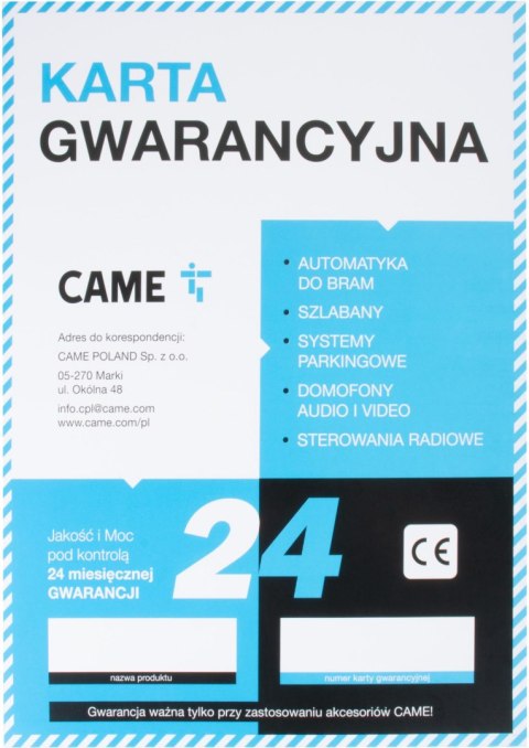 Zestaw CAME BXV 6 PLUS TOP do bram przesuwnych (8K01MS-042) Zestaw CAME BXV 6 PLUS TOP do bram przesuwnych (8K01MS-042)