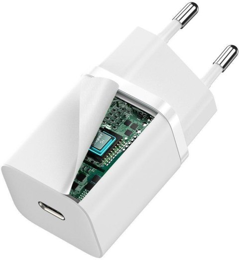 ŁADOWARKA SIECIOWA Baseus Super Si Quick Charger 1C CSUP-J02 30W 1x USB-C PD 3.0 QC 3.0 BIAŁA ŁADOWARKA SIECIOWA Baseus Super Si Quick Charger 1C CSUP-J02 30W 1x USB-C PD 3.0 QC 3.0 BIAŁA