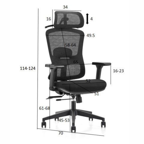 Fotel ergonomiczny ANGEL biurowy obrotowy Homer S