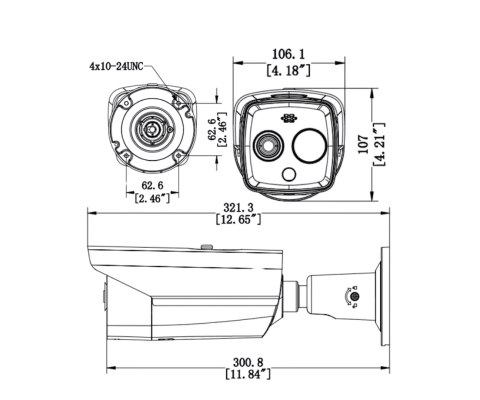 HYBRYDOWA KAMERA TERMOWIZYJNA IP DS-2TD2628-3/QA 3.6 mm - 720p, 4.3 mm - 4 Mpx Hikvision