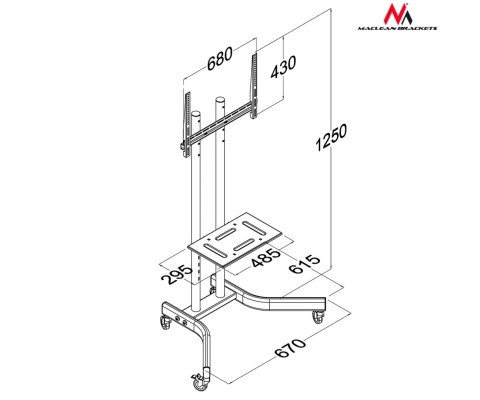 MOBILNY UCHWYT MONITORA MC-739 MACLEAN