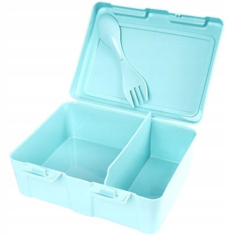 POJEMNIK ŚNIADANIOWY Z PRZEGRODĄ I SZTUĆCAMI LUNCHBOX ŚNIADANIÓWKA POJEMNIK ŚNIADANIOWY Z PRZEGRODĄ I SZTUĆCAMI LUNCHBOX ŚNIADANIÓWKA