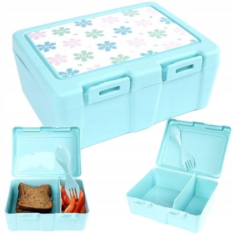POJEMNIK ŚNIADANIOWY Z PRZEGRODĄ I SZTUĆCAMI LUNCHBOX ŚNIADANIÓWKA POJEMNIK ŚNIADANIOWY Z PRZEGRODĄ I SZTUĆCAMI LUNCHBOX ŚNIADANIÓWKA