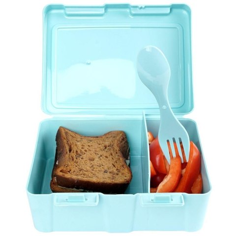 POJEMNIK ŚNIADANIOWY Z PRZEGRODĄ I SZTUĆCAMI LUNCHBOX ŚNIADANIÓWKA POJEMNIK ŚNIADANIOWY Z PRZEGRODĄ I SZTUĆCAMI LUNCHBOX ŚNIADANIÓWKA
