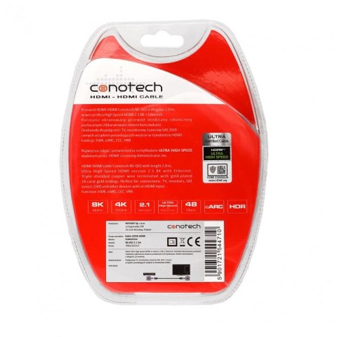 Kabel Hdmi Conotech NS-002 8K ver. 2.1 - 2 metry Kabel Hdmi Conotech NS-002 8K ver. 2.1 - 2 metry