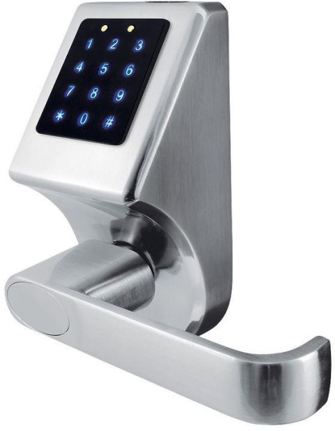 KLAMKA EURA ELH-80B9/SILVER z klawiaturą dotykową, sterowaniem SMS, czytnikiem Mifare, modułem Bluetooth KLAMKA EURA ELH-80B9/SILVER z klawiaturą dotykową, sterowaniem SMS, czytnikiem Mifare, modułem Bluetooth