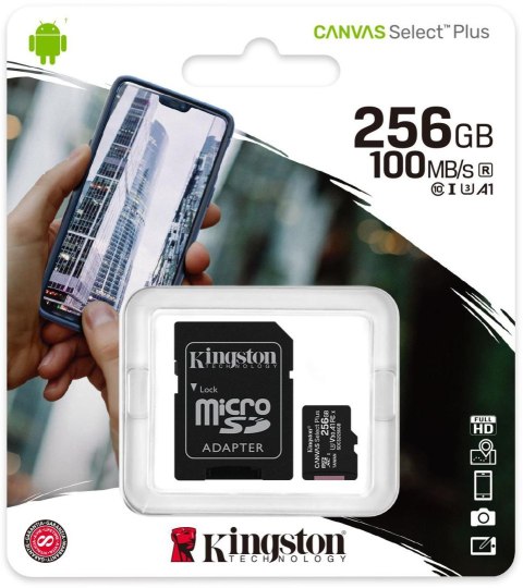 Karta pamięci microSD Kingston Canvas Select Plus microSDXC C10 UHS-I 256GB Karta pamięci microSD Kingston Canvas Select Plus microSDXC C10 UHS-I 256GB