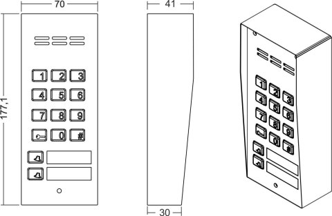 ACO COMO-PRO-A3 panel podtynk 3-lokatorski ACO COMO-PRO-A3 panel podtynk 3-lokatorski