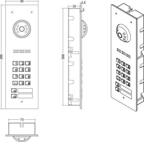 ACO COMO-PRO-V2 panel podtynk 2-lokatorski ACO COMO-PRO-V2 panel podtynk 2-lokatorski