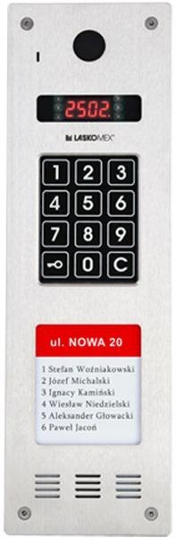 Laskomex CP-2533NR-040 Wąski panel audio pionowy, ze stali nierdzewnej, z czytnikiem RFID i DŁUŻSZĄ listą lokatorów (kompatybiln Laskomex CP-2533NR-040 Wąski panel audio pionowy, ze stali nierdzewnej, z czytnikiem RFID i DŁUŻSZĄ listą lokatorów (kompatybiln