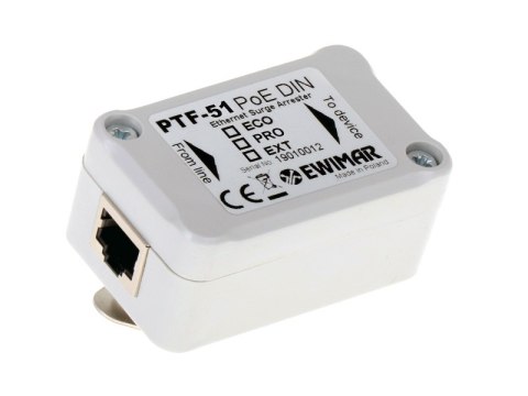 Ogranicznik przepięć LAN na szynę DIN serii EXTREME EWIMAR PTF-51-EXT/PoE/DIN Ogranicznik przepięć LAN na szynę DIN serii EXTREME EWIMAR PTF-51-EXT/PoE/DIN