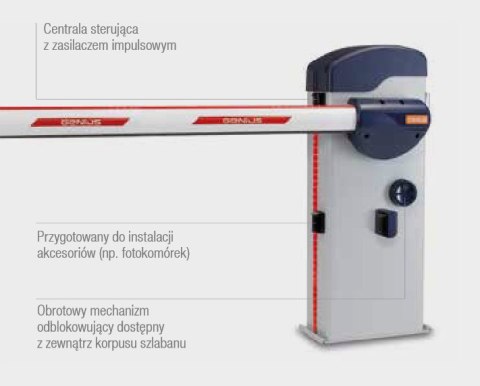 Szlaban kompletny Genius Rainbow Fast 324C z ramieniem o dł. 3m Szlaban kompletny Genius Rainbow Fast 324C z ramieniem o dł. 3m