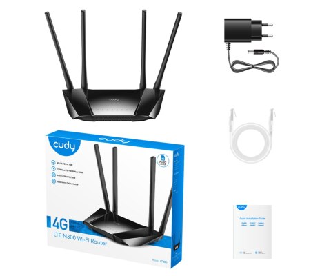 PUNKT DOSTĘPOWY 4G LTE +ROUTER LT400 2.4 GHz, 5 GHz, 300 Mb/s CUDY PUNKT DOSTĘPOWY 4G LTE +ROUTER LT400 2.4 GHz, 5 GHz, 300 Mb/s CUDY