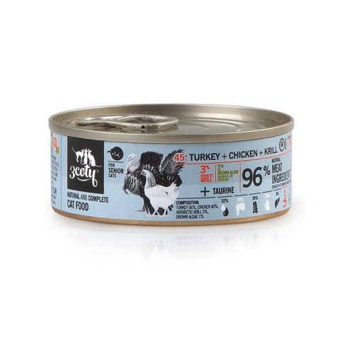 3Coty TURKEY + CHICKEN + KRILL for Senior Cats 80g 3Coty TURKEY + CHICKEN + KRILL for Senior Cats 80g