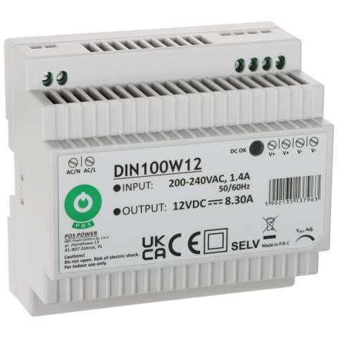ZASILACZ IMPULSOWY DIN100W12 POS ZASILACZ IMPULSOWY DIN100W12 POS