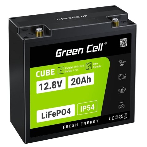 GREEN CELL AKUMULATOR LIFEPO4 CUBE 20AH 12V/12.8V 256WH LFPGC12V20AH GREEN CELL AKUMULATOR LIFEPO4 CUBE 20AH 12V/12.8V 256WH LFPGC12V20AH