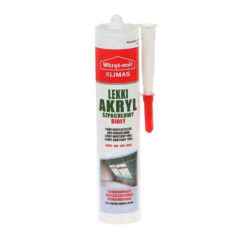 AKRYL SZPACHLOWY LEKKI UAL-310 KARTUSZ 310 ml BIAŁY WKRĘT-MET KLIMAS AKRYL SZPACHLOWY LEKKI UAL-310 KARTUSZ 310 ml BIAŁY WKRĘT-MET KLIMAS