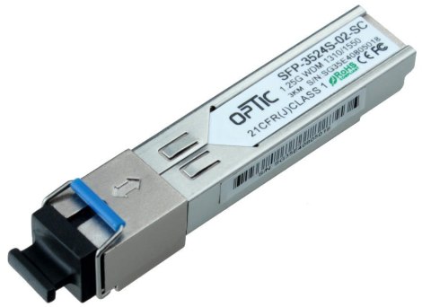 MODUŁ SFP WDM 1.25Gbps, SC SM, 10dB (3km) TX1310/RX1550 MODUŁ SFP WDM 1.25Gbps, SC SM, 10dB (3km) TX1310/RX1550