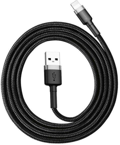 KABEL USB-A / Lightning iPhone Baseus Cafule CALKLF-BG1 100cm Apple 2.4A CZARNO-SZARY W OPLOCIE KABEL USB-A / Lightning iPhone Baseus Cafule CALKLF-BG1 100cm Apple 2.4A CZARNO-SZARY W OPLOCIE