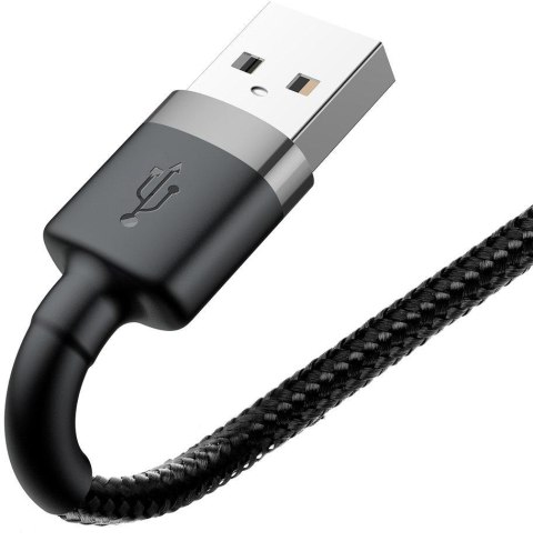 KABEL USB-A / Lightning iPhone Baseus Cafule CALKLF-BG1 100cm Apple 2.4A CZARNO-SZARY W OPLOCIE KABEL USB-A / Lightning iPhone Baseus Cafule CALKLF-BG1 100cm Apple 2.4A CZARNO-SZARY W OPLOCIE