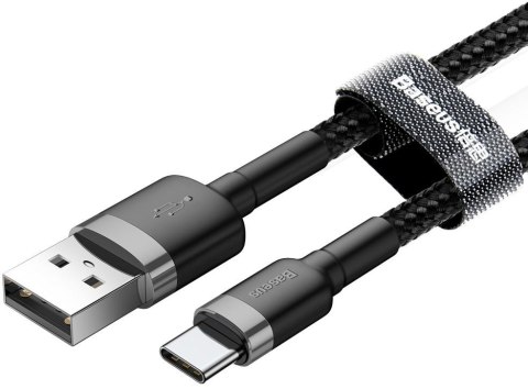 KABEL USB-A / USB-C Baseus Cafule CATKLF-CG1 200cm 2A QC 3.0 CZARNO-SZARY W NYLONOWYM OPLOCIE KABEL USB-A / USB-C Baseus Cafule CATKLF-CG1 200cm 2A QC 3.0 CZARNO-SZARY W NYLONOWYM OPLOCIE
