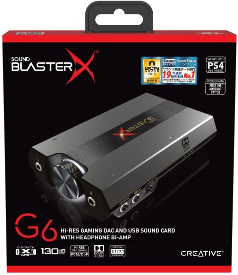 Karta dźwiękowa Creative Sound BlasterX G6 zewnętrzna Karta dźwiękowa Creative Sound BlasterX G6 zewnętrzna