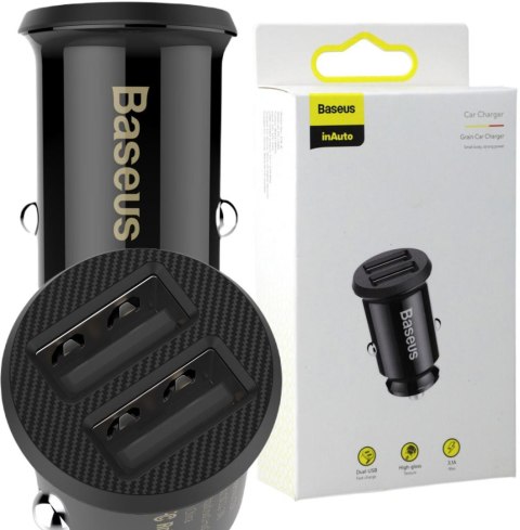 ŁADOWARKA SAMOCHODOWA Baseus Grain CCALL-ML01 15.5W 3.1A 2x USB-A ŁADOWARKA SAMOCHODOWA Baseus Grain CCALL-ML01 15.5W 3.1A 2x USB-A