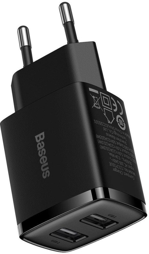 ŁADOWARKA SIECIOWA Baseus Compact Charger CCXJ010201 10.5W 2x USB-A CZARNA ŁADOWARKA SIECIOWA Baseus Compact Charger CCXJ010201 10.5W 2x USB-A CZARNA