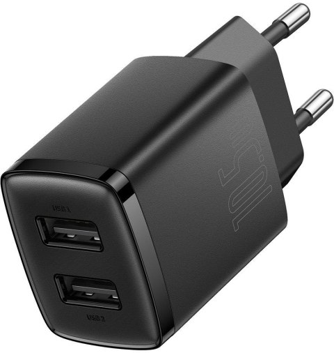 ŁADOWARKA SIECIOWA Baseus Compact Charger CCXJ010201 10.5W 2x USB-A CZARNA ŁADOWARKA SIECIOWA Baseus Compact Charger CCXJ010201 10.5W 2x USB-A CZARNA