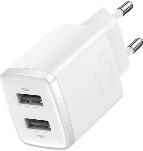 ŁADOWARKA SIECIOWA Baseus Compact Charger CCXJ010202 10.5W 2x USB-A BIAŁA ŁADOWARKA SIECIOWA Baseus Compact Charger CCXJ010202 10.5W 2x USB-A BIAŁA