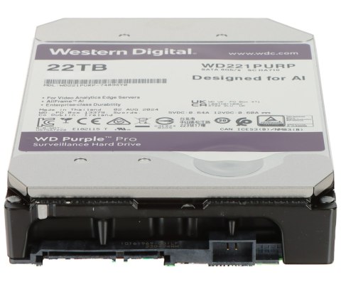 DYSK DO REJESTRATORA HDD-WD221PURP 22TB 24/7 WESTERN DIGITAL DYSK DO REJESTRATORA HDD-WD221PURP 22TB 24/7 WESTERN DIGITAL