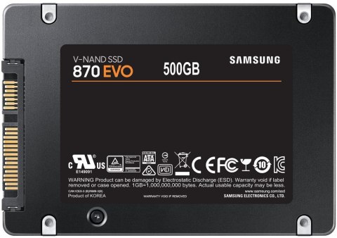 Dysk SSD Samsung 870EVO MZ-77E500B/EU 500GB Dysk SSD Samsung 870EVO MZ-77E500B/EU 500GB